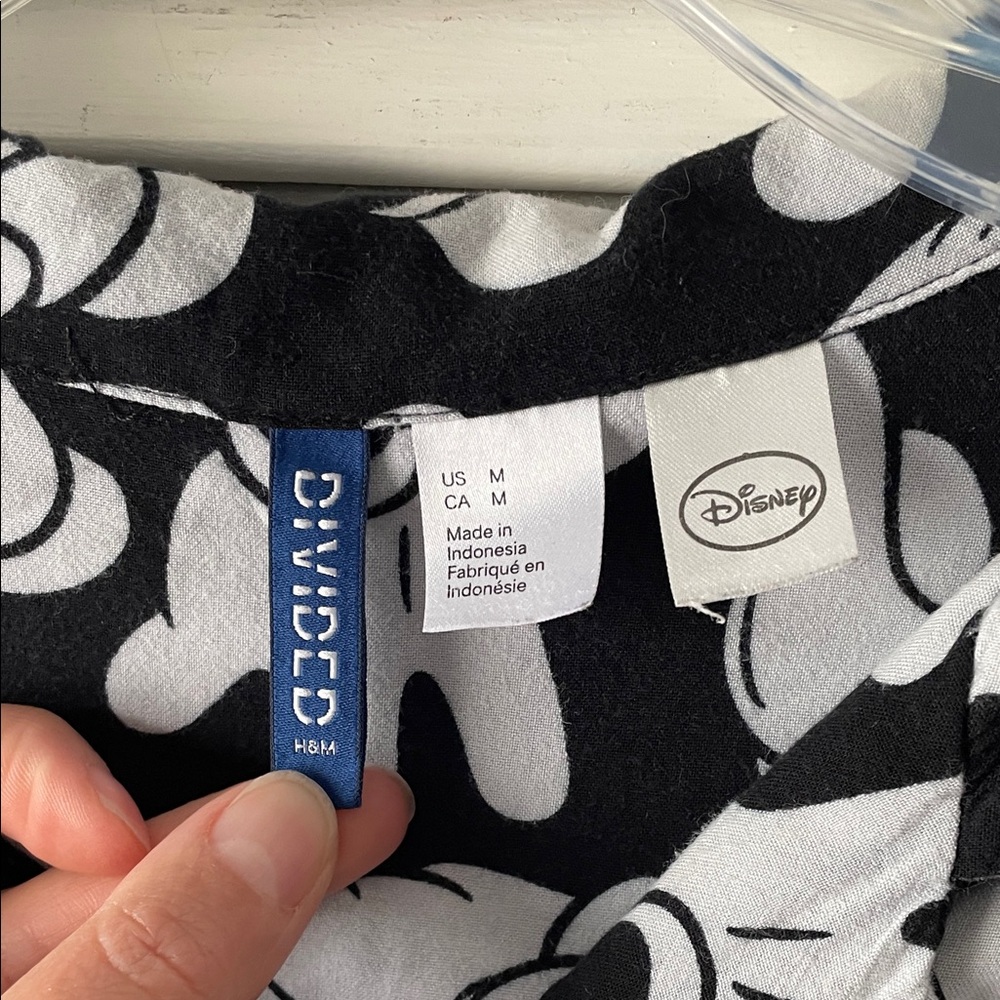 Disney Black and White Mickey Glove Pattern Shirt - Picture 2 of 5